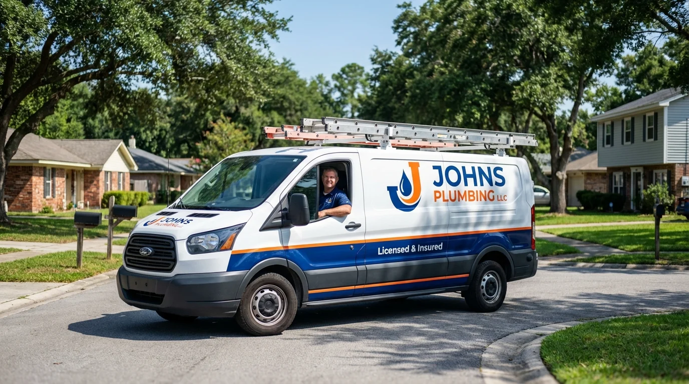 Johns Plumbing LLC service van in Huntington, WV